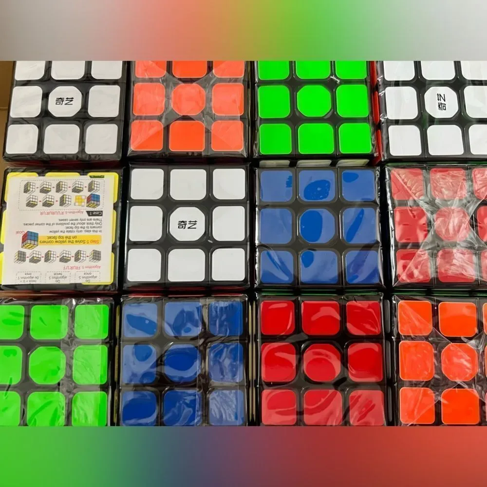 Pack of 12 large Magic Cubes, Twist Puzzle, Puzzle Toys, 3x3 Magic Cube